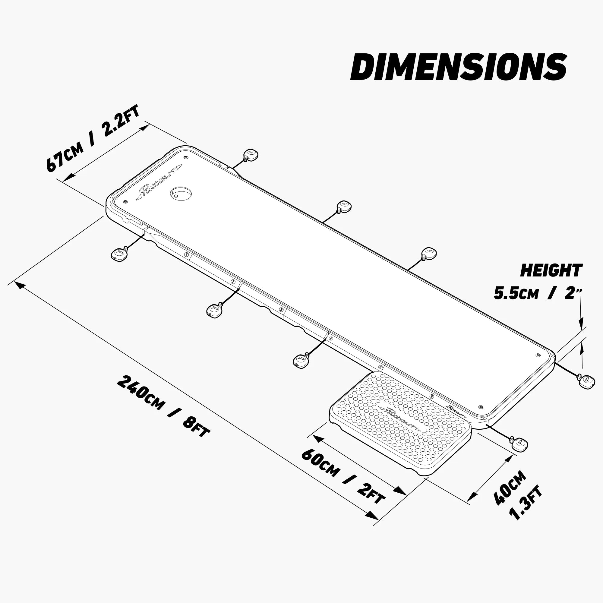 PuttOUT AirBreak Adjustable Putting Mat