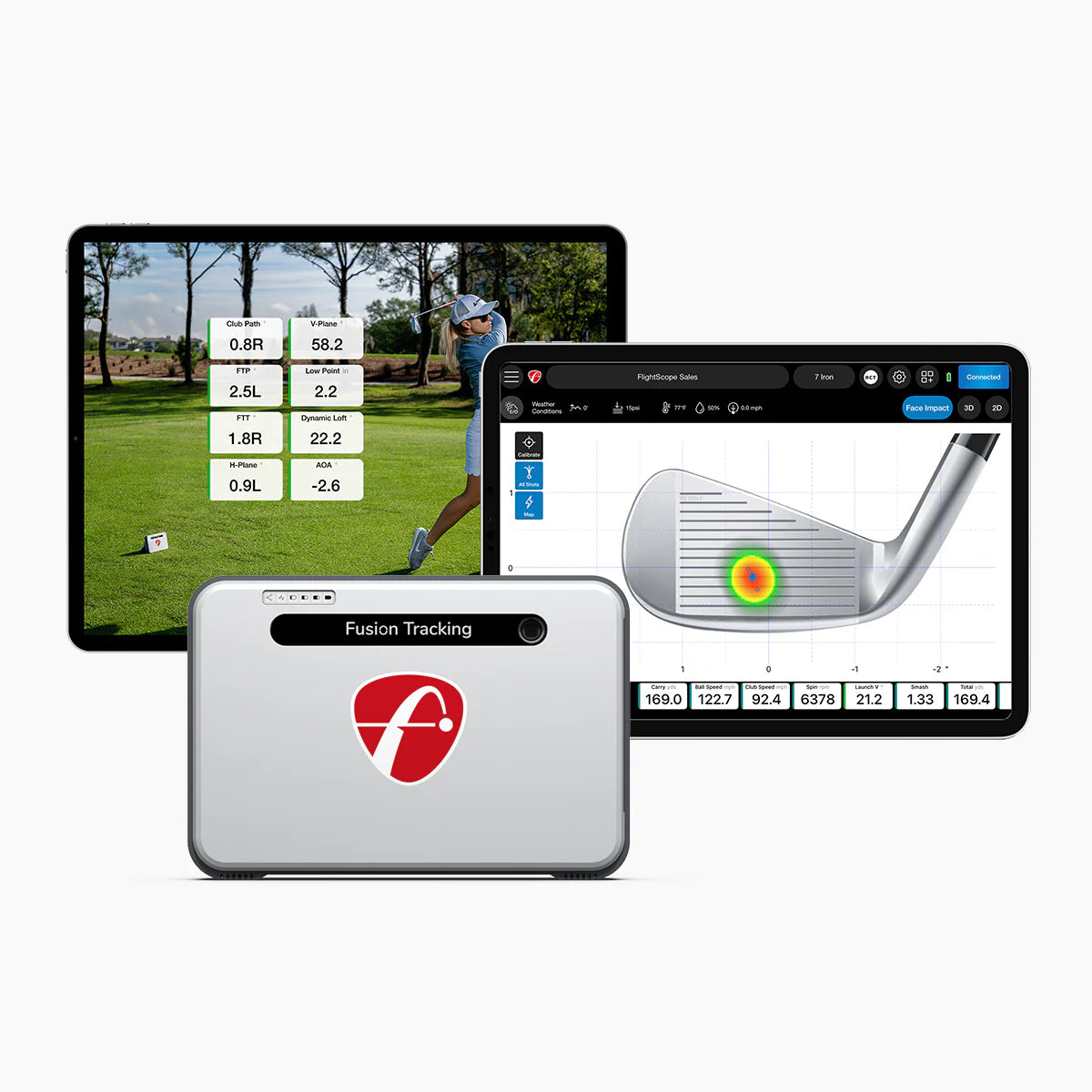FlightScope Mevo+ Launch Monitor with Pro Package and Face Impact Location Package