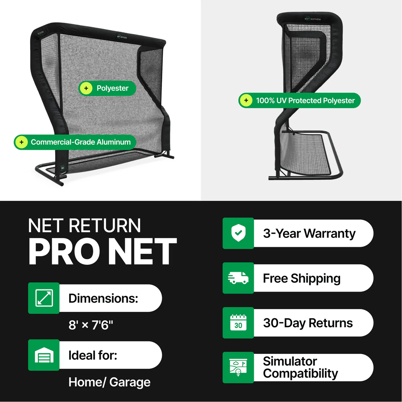 The Net Return® Pro Series V2 Golf & Multi-Sport Net