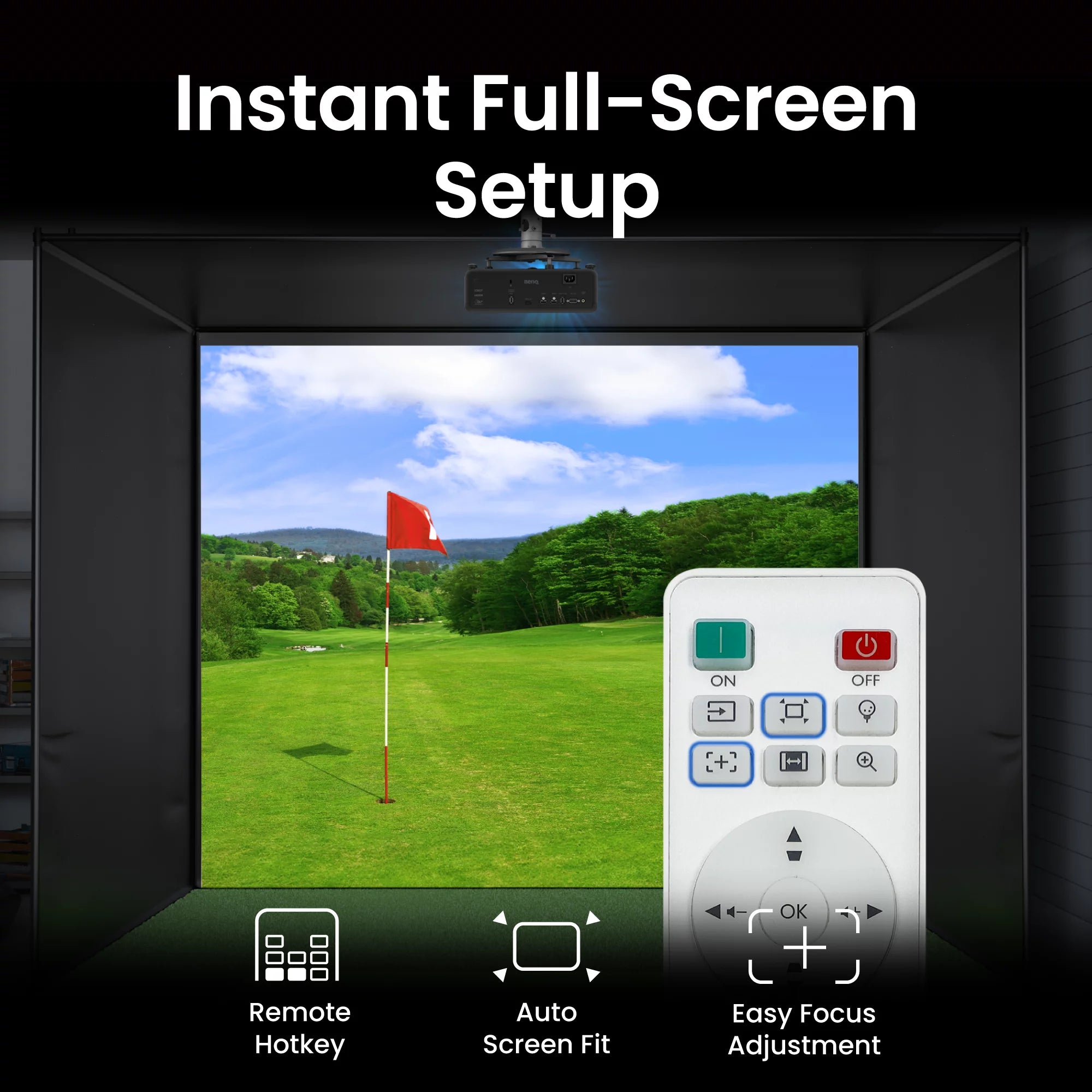BenQ AH700ST 4000 Lumen 1080P Golf Simulator Laser Projector