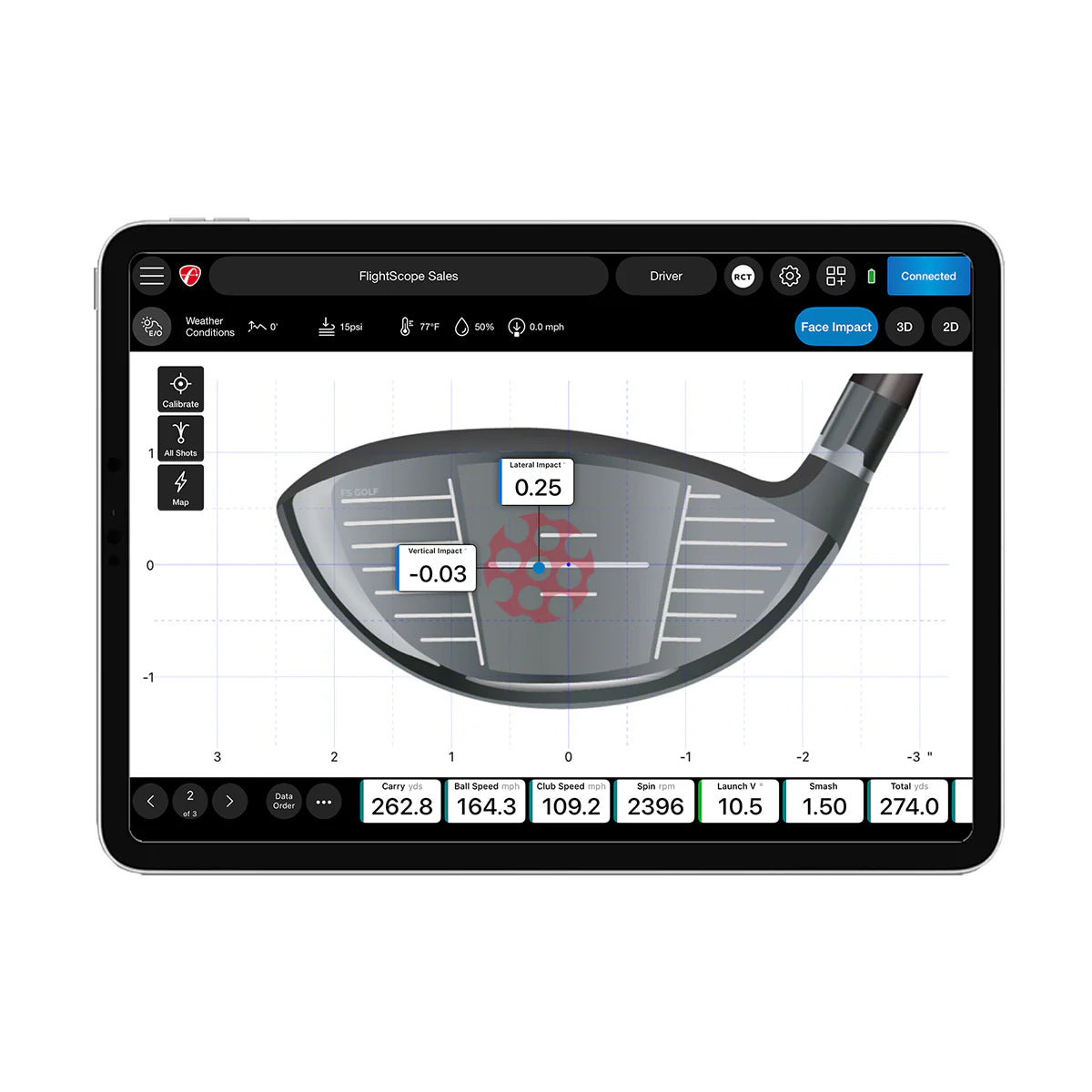FlightScope Mevo+ Launch Monitor with Pro Package and Face Impact Location Bundle