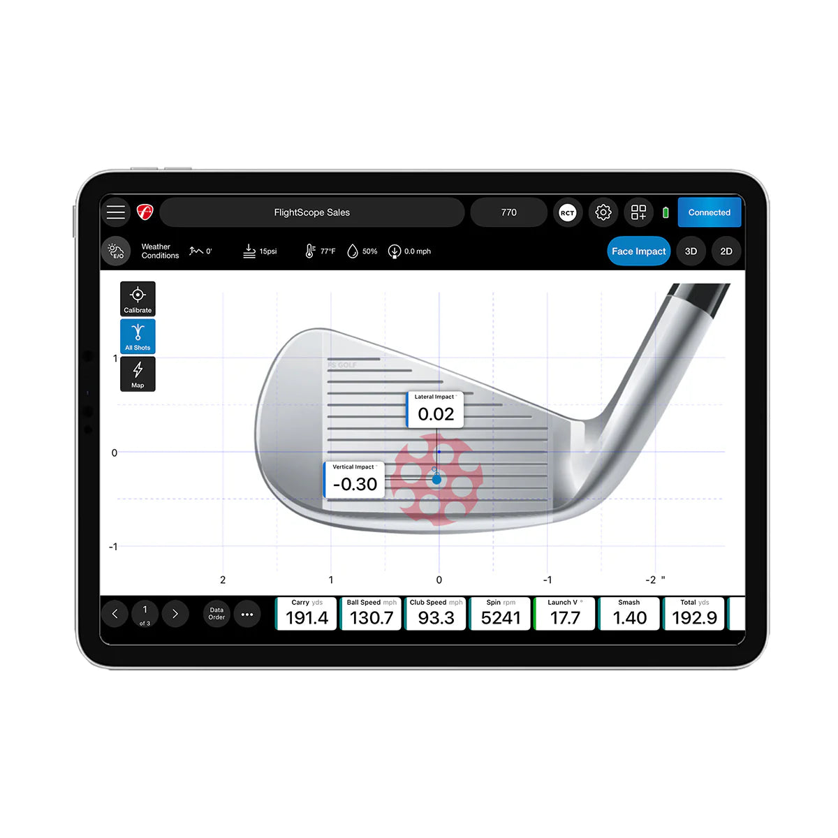 FlightScope Face Impact Location Software