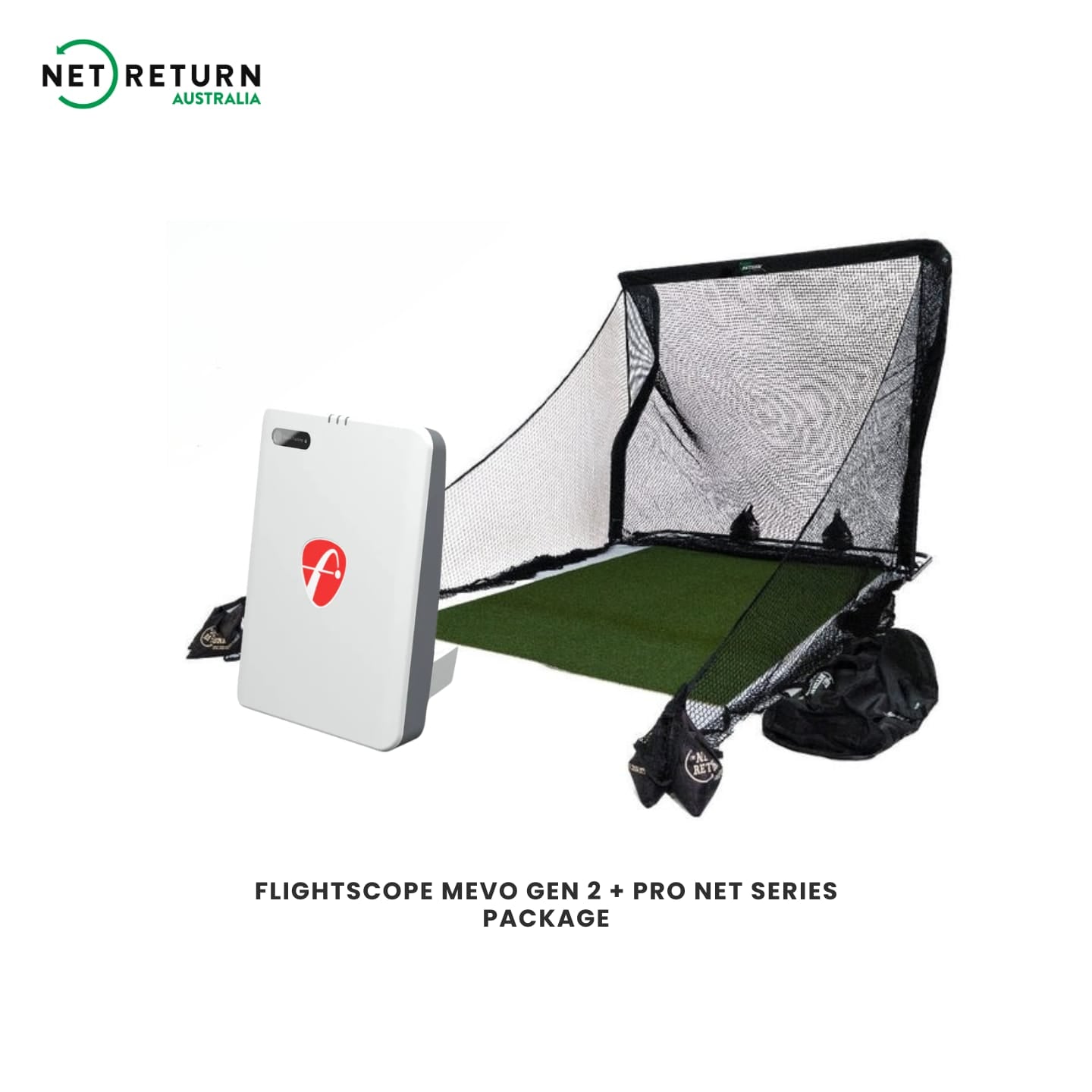 Mevo Gen2 Launch Monitor with Net Return Golf Practice Package Bundle