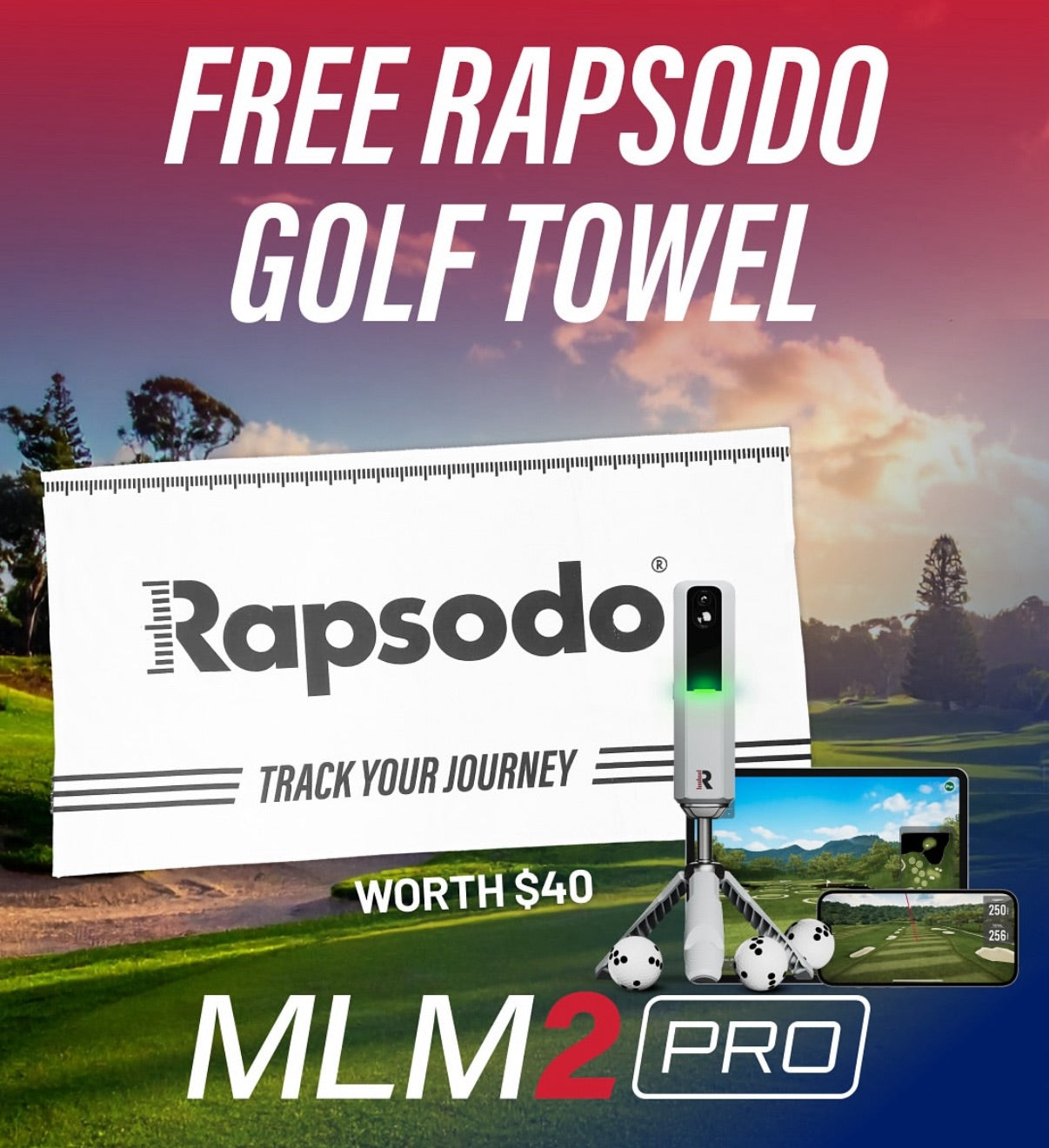 Rapsodo MLM2PRO Launch Monitor + 3 Titleist Balls or Callaway Balls (FREE 1 Pack Tomahawk Tees)