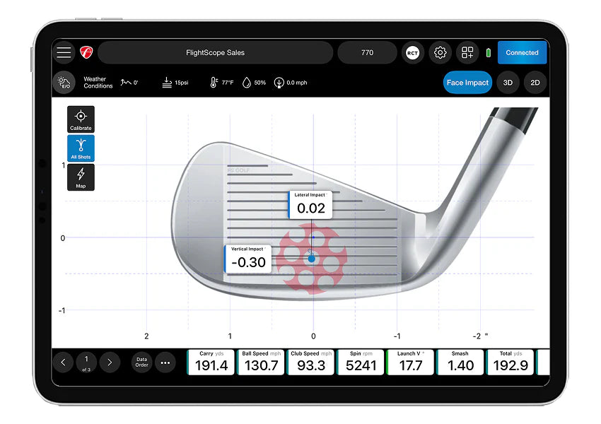 FlightScope Mevo+ Launch Monitor with Pro Package and Face Impact Location Bundle